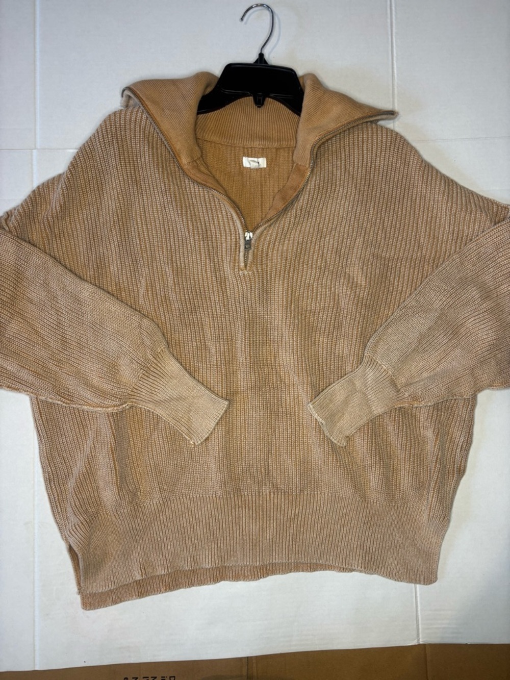 Aerie sweatshirt - tan brown quarter zip M - Picture 1 of 6